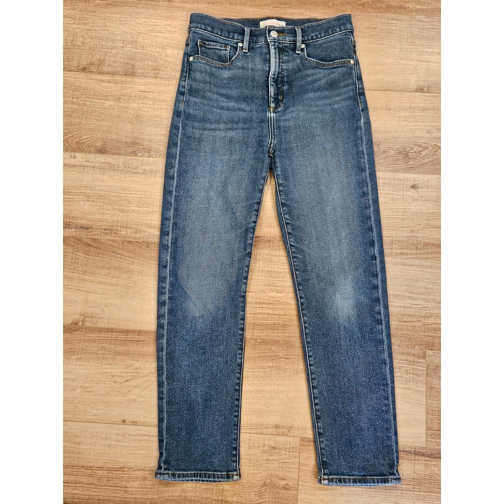 LOFT The Slim Jeans Womens 26 2 High Rise Slim Straight Ankle Stretch Blue